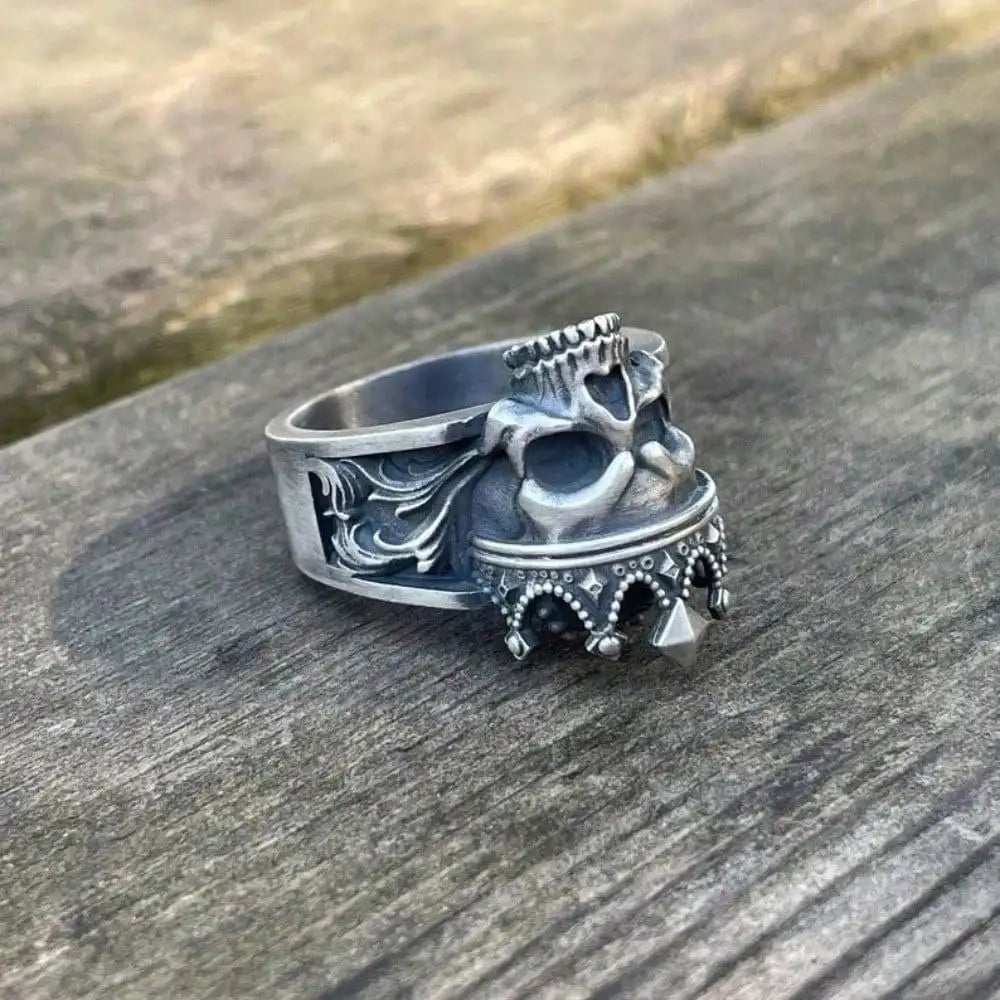 Bold Statement Skull Ring For Men - Solid Steel Vintage Design, Gothic Motorcycle & Punk Rock Jewelry