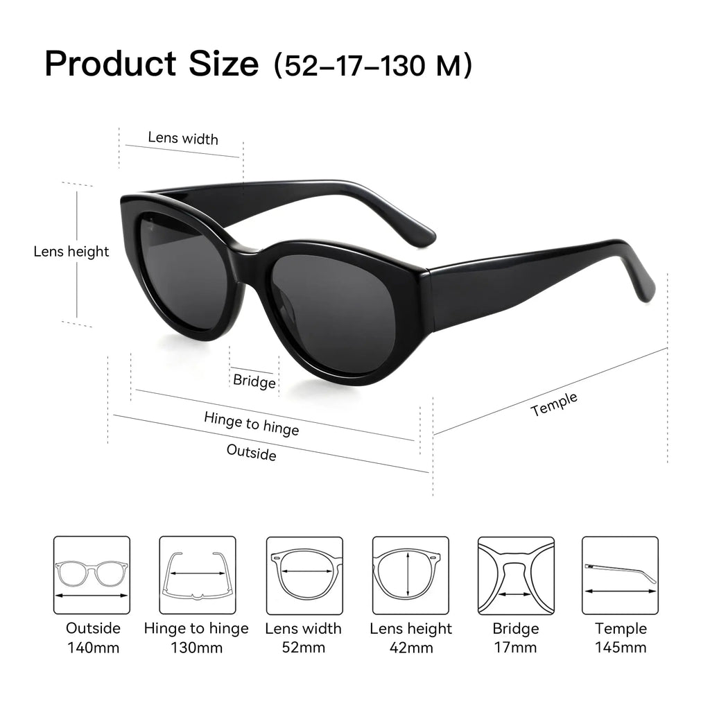 ZENOTTIC Women Polarized Sunglasses Trendy: Classic Sun Glasses Ladies Cat Eye Frame - Retro Cute Shades UV400 Protection