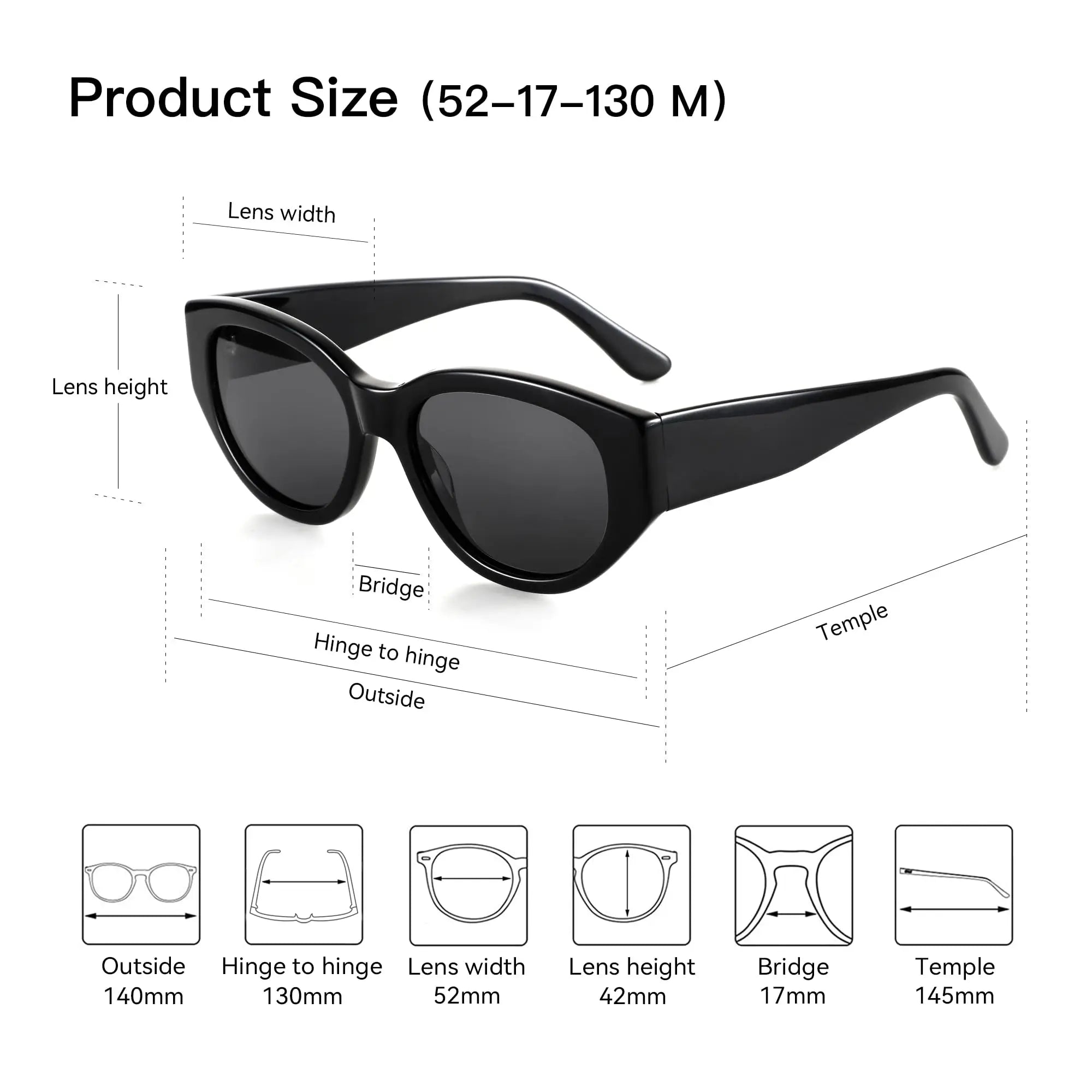 ZENOTTIC Women Polarized Sunglasses Trendy: Classic Sun Glasses Ladies Cat Eye Frame - Retro Cute Shades UV400 Protection