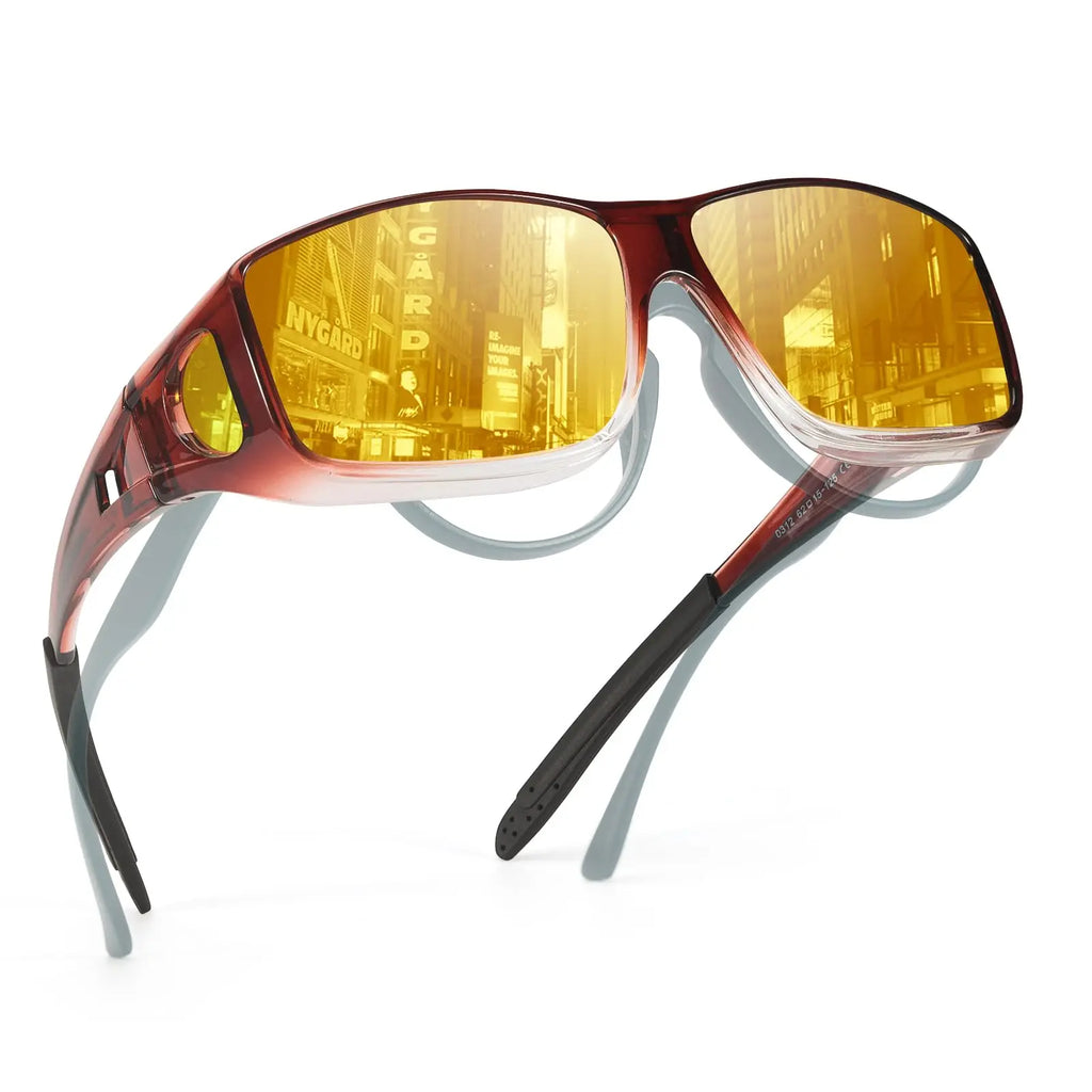 Night Driving Glasses for Men Women,Anti Glare Night Driving Glasses,Wrap-Around,Glare Guard Fit Over Glasses mbzr