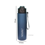 750ml Water Bottle with Straw Time Marker Large Capacity Motivational Plastic Leakproof Water Jug for Gym Travel Outdoor Sports mbzr