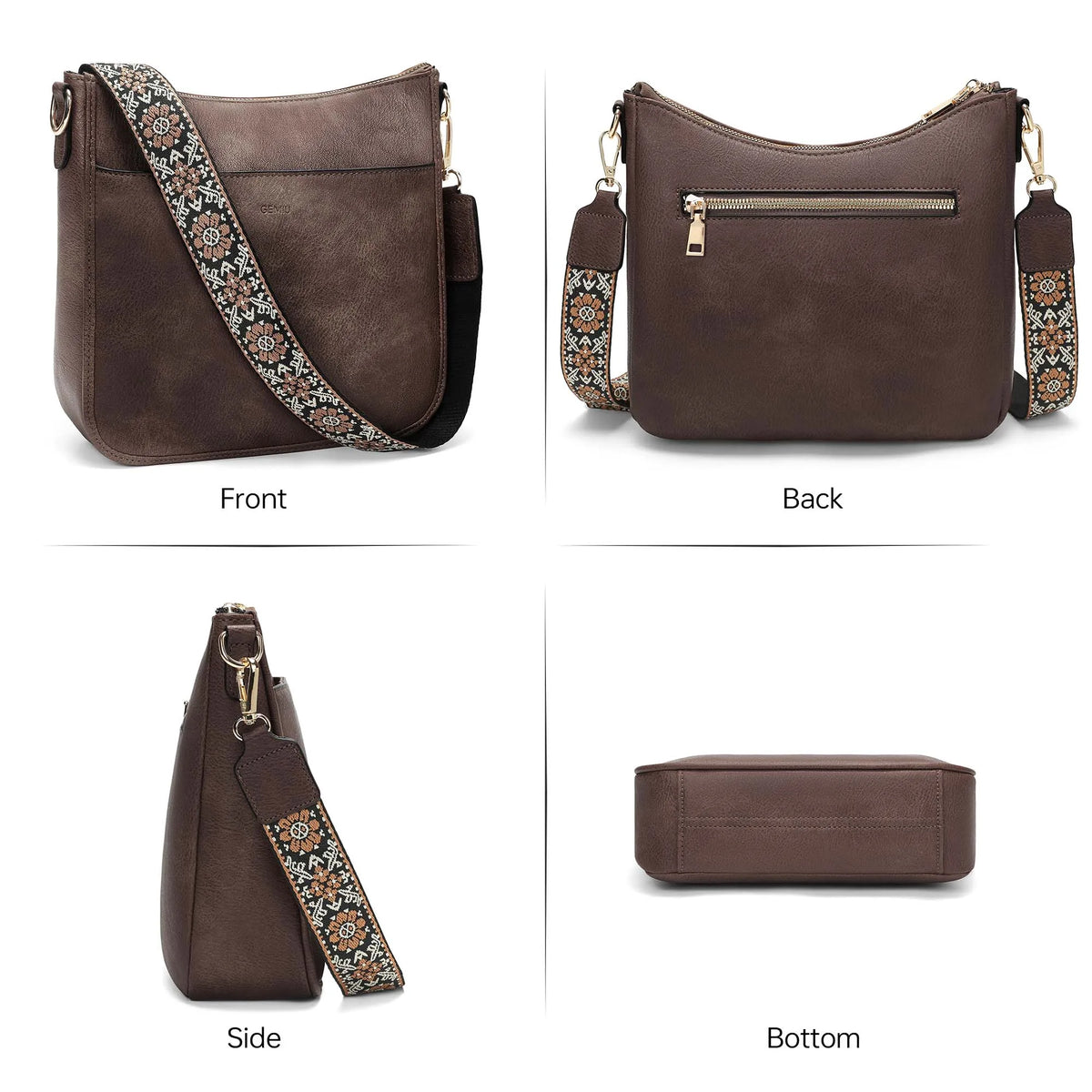 GEMIU Fashionable Women's Bag New Shoulder Bags Casual Tote Bag Cross Body Bags with Adjustable Long Strap Ladies Faux Leather Bag