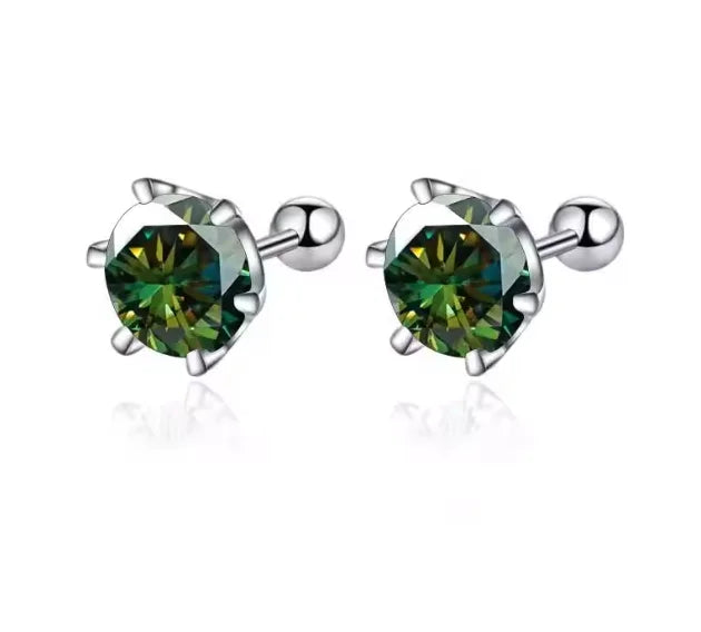 0.3-2CT Moissanite Earrings 925 Sterling Silver Round Cut Stud Earrings Piercing Earrings for Men and Women Fine Jewelry mbzr