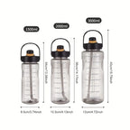 LUSQI 1.5L/2L/3L Sports Water Bottle Large Capacity Plastic Cup Leak-proof With Straw And Time Marker For Home Outdoor Sports mbzr