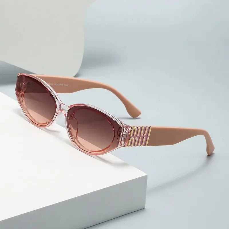 Light Luxury Men's And Women's Brands Design Luxury Small Oval Sunglasses 2025 New CatEye Sunglasses Retro Women's Goggles Uv400 mbzr