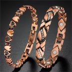 Vintage Copper Magnetic Bracelets for Men and Women Elegant Leaf Heart Bracelet Jewelry