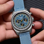 CADISEN Titanium TI-7 MULTISYNC New Moon Mens Watches Canvas Chronograph VK63 Men Gift AR Sapphire Luxury Quartz Watch For Man
