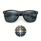 Prism Diffraction Glasses – Black Frame Light Refraction Lenses, Rave & Party Sunglasses for Concerts, Disco & Casual Wear, No Prescription Needed, Durable Fun Eyewear mbzr