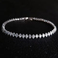 Stainless Steel Marquise Oval Square Cut Luxury Silver Color on Hand Tennis Bracelet Bangle for Women Party Gift Jewelry