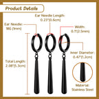 BONISKISS Zorro Earrings for Men Dangle Earrings Ring Stainless Steel Roronoa Anime Cosplay for Men Fashion Desirable Gift