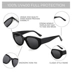 ZENOTTIC Women Polarized Sunglasses Trendy: Classic Sun Glasses Ladies Cat Eye Frame - Retro Cute Shades UV400 Protection