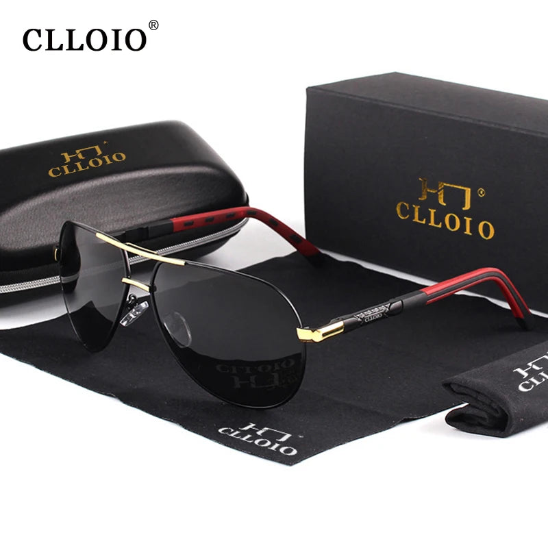 CLLOIO Men Classic Aluminum Polarized Sunglasses Women Driving Glasses Pilot Sun Glasses Brand Designer Male Vintage Sunglasses mbzr