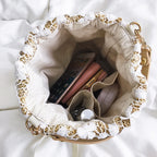 Summer Straw Weave Woven Handbag Women Fashion Bucket Bag Causal Holiday Beach Bag Elegant floral Lace Shoulder Crossbody Bag 2026 mbzr