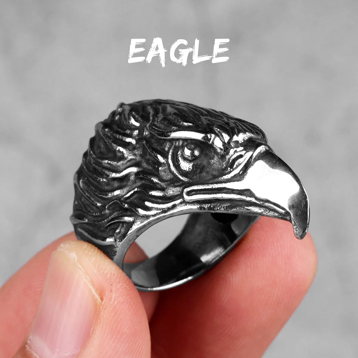 Stainless Steel Animal Rings Eagle Dog Dragon Bird Snake Hip Hop Trendy