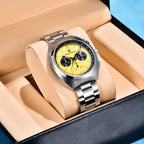 PAGANI DESIGN Men's Watch Yellow Dial Quartz Chronograph Watch Men Japan VK63 Sapphire glass Wrist Watch Men 2026 New Waterproof