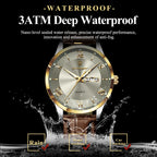 POEDAGAR Original Fashion Men's Watches Leather Date Week High Quality Quartz Men Wristwatch Waterproof Luminous Business Watches For Man Male Reloj