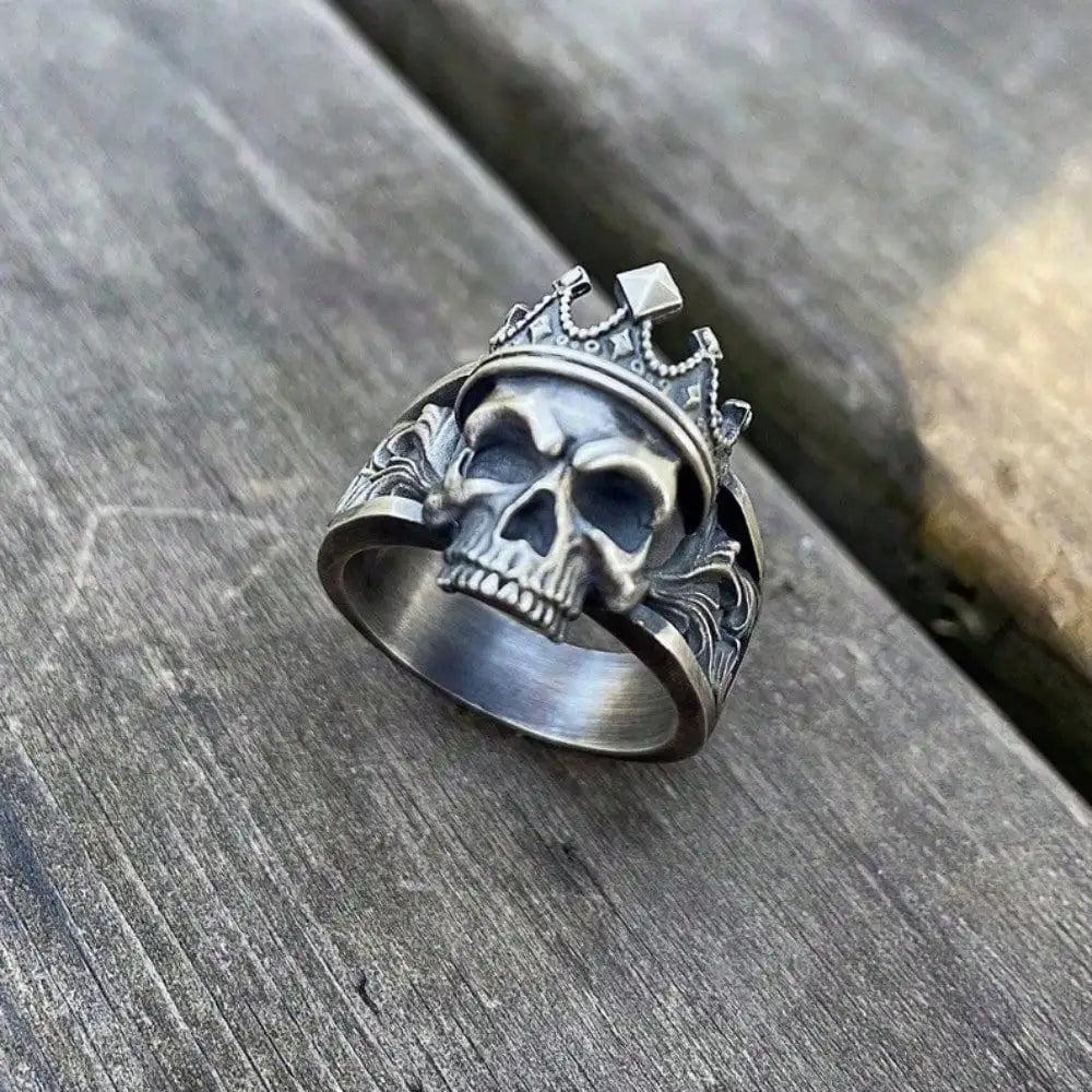 Bold Statement Skull Ring For Men - Solid Steel Vintage Design, Gothic Motorcycle & Punk Rock Jewelry