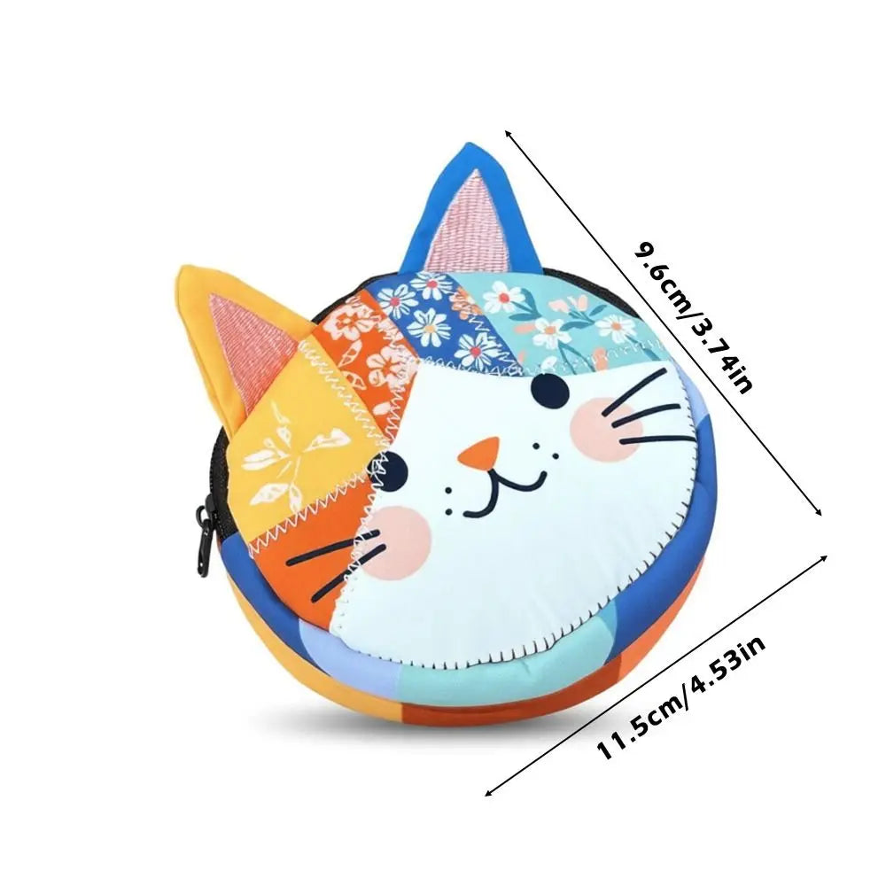 Waterproof Patchwork Coin Purse Cat Zipper Design Makeup Bag Travel Storage Bag Home Travel mbzr