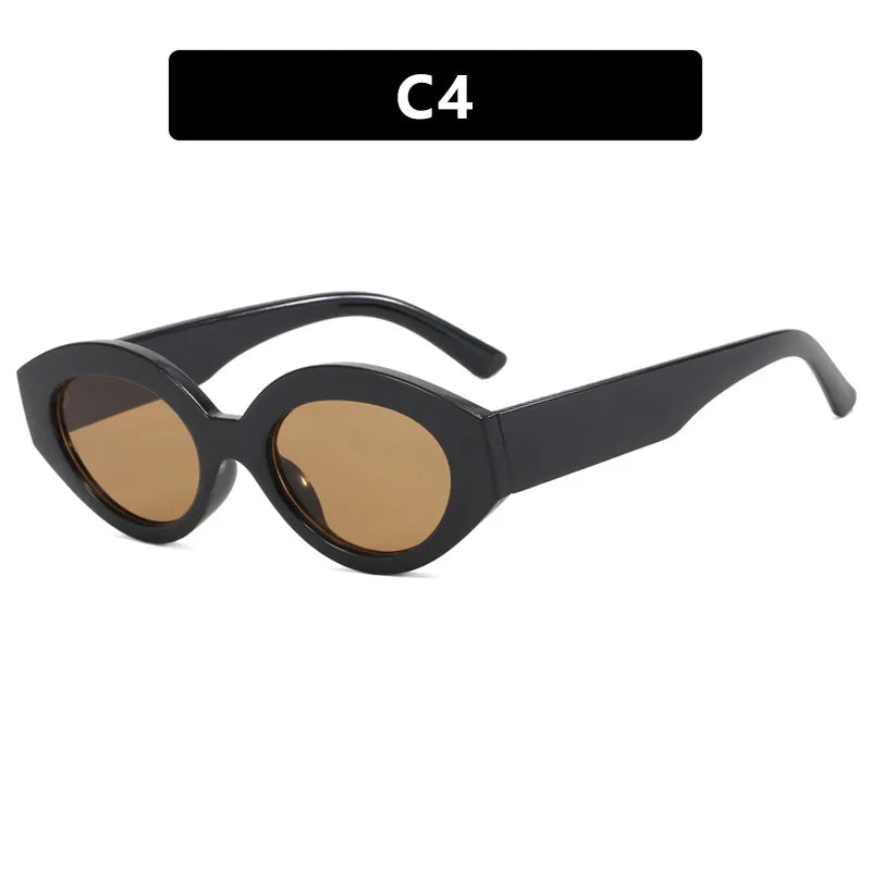Fashion Cat Eye Sunglasses Women 2026 Ins Popular Vintage Punk Oval Sun Glasses Female Trending Shades Multicolour Eyewear UV400