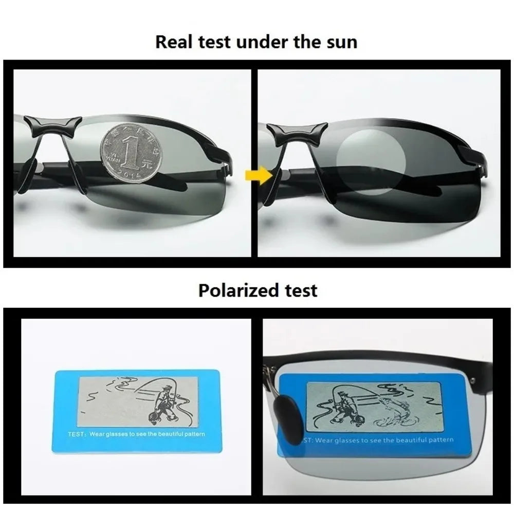 Chameleon Photochromic Polarized Sunglasses UV400 Day Night Vision for Driving And Fishing