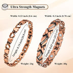 Vintage Copper Magnetic Bracelets for Men and Women Elegant Leaf Heart Bracelet Jewelry