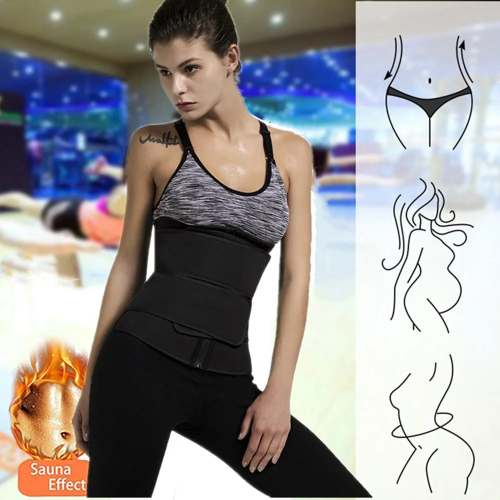 1pc Waist Trainer Slimming Body Shaper Fitness Belt Weight Loss Fat Burning Sport Girdle Sweat Trimmer Workout Cincher Shapewear mbzr