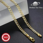 24K Gold-Plated 925 Sterling Silver Two-Tone Cuban Link Necklace, Handcrafted, Fade-Resistant, Ideal Gift for Men, Women, Wives, Girlfriends and Mothers for Anniversaries, Birthdays and Special Occasions, Hypoallergenic, Buy