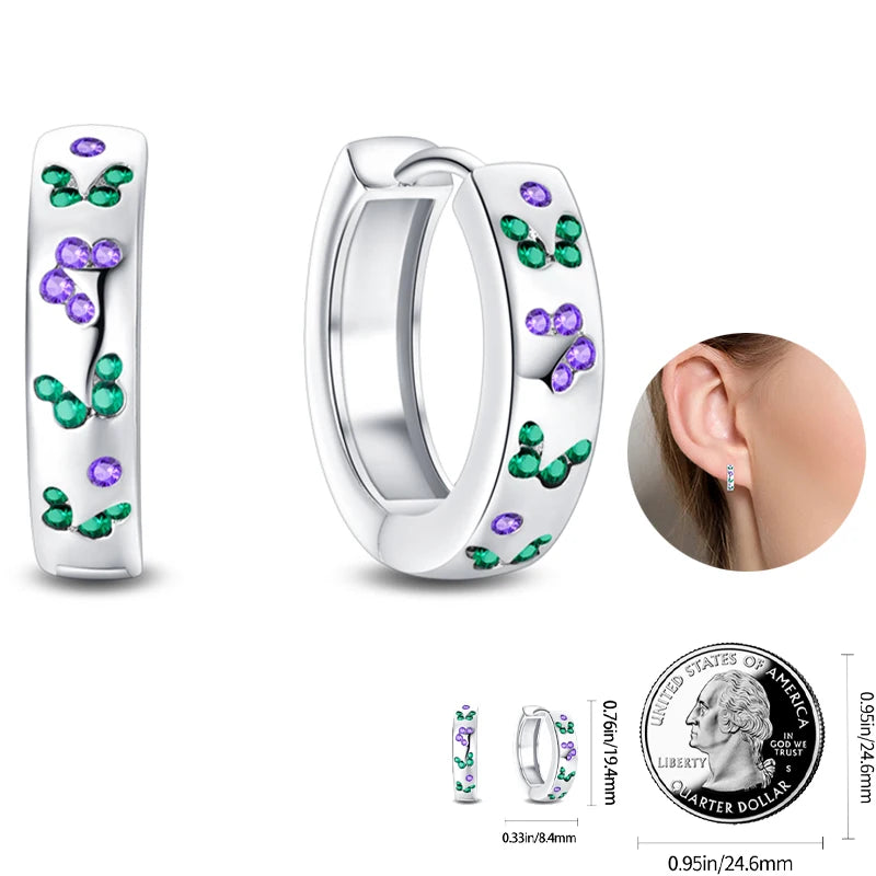 Women's 925 Sterling Silver Circle Style Simple Colorful And Shiny Zircon Earrings Fit For Attend A Wedding Exquisite Jewelry mbzr
