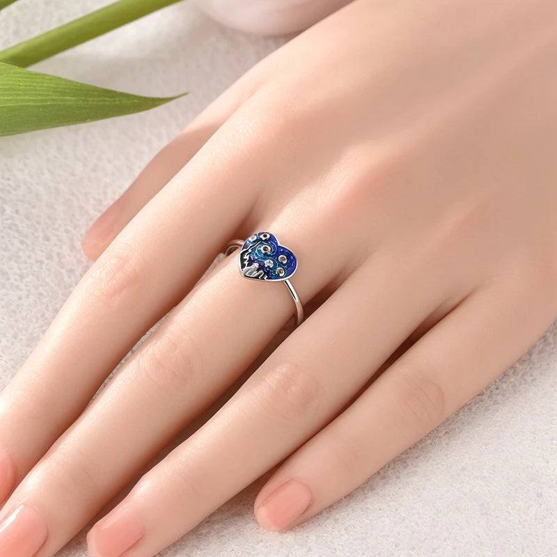 Anillos Apilables de Plata Esterlina 925 (Nuevos) – Lazo Rosa + Corazón (Tema Amor), Adecuados para Mujer y Chica mbzr