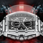 Mark Fairwhale  Tonneau Large size  multi-dial Quartz Men's Watch Waterproof Calendar Silicone Alloy Strap Sport Watches for man mbzr
