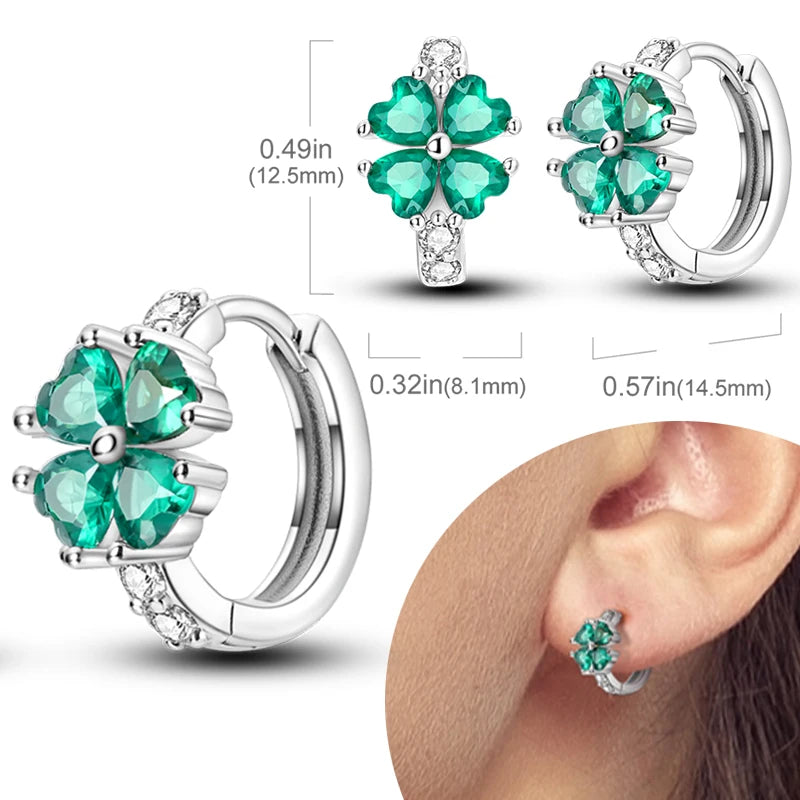 Sterling Silver Hoop Earrings Hypoallergenic Zirconia Women mbzr