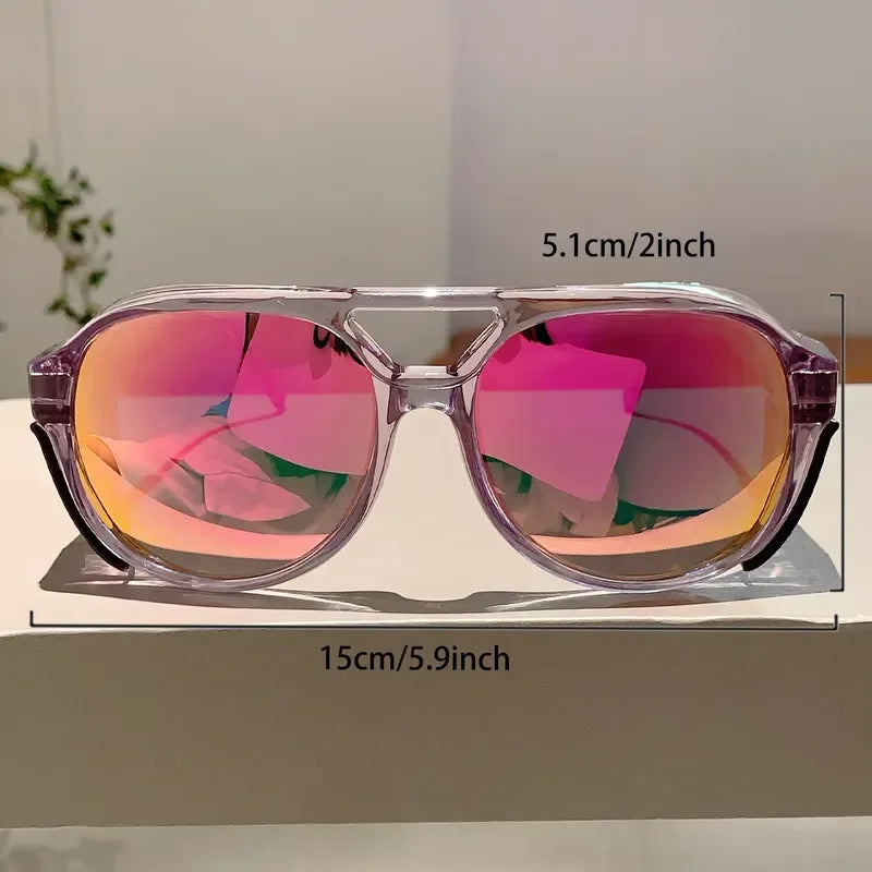 KAMMPT Fashion Champagne Women Shades Oversize Square Design Sunglasses Outdoor Decoration Sun Glasses for Hiking Travelling mbzr