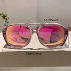 KAMMPT Fashion Champagne Women Shades Oversize Square Design Sunglasses Outdoor Decoration Sun Glasses for Hiking Travelling mbzr