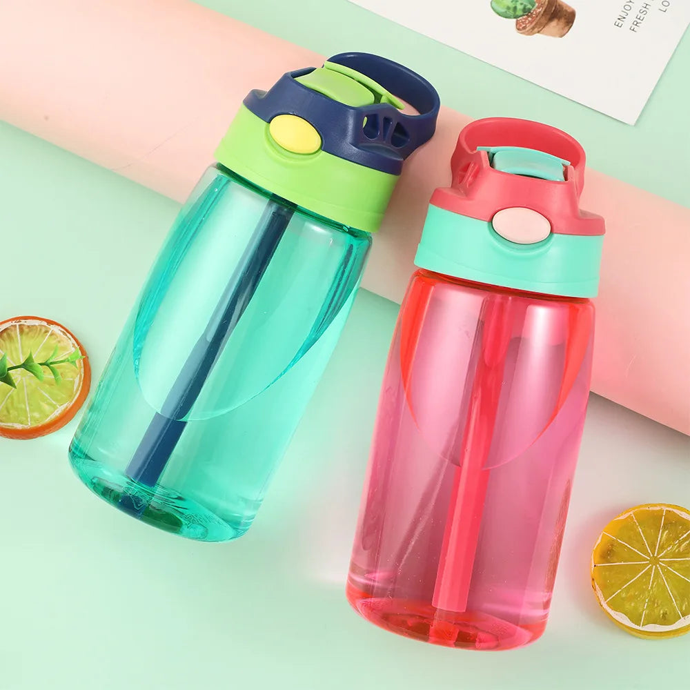 480ml Water Bottle With Straw Kids Girls Portable Travel Bottles Gym Sports Fitness Cup Summer Cold Water Juice Drinking Bottle mbzr