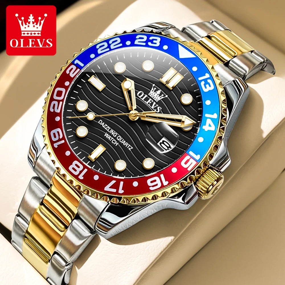 OLEVS 3610 Quartz Watch Fashion Original Diving Series Waterproof Date Rotating Dial Luxury Brand mbzr