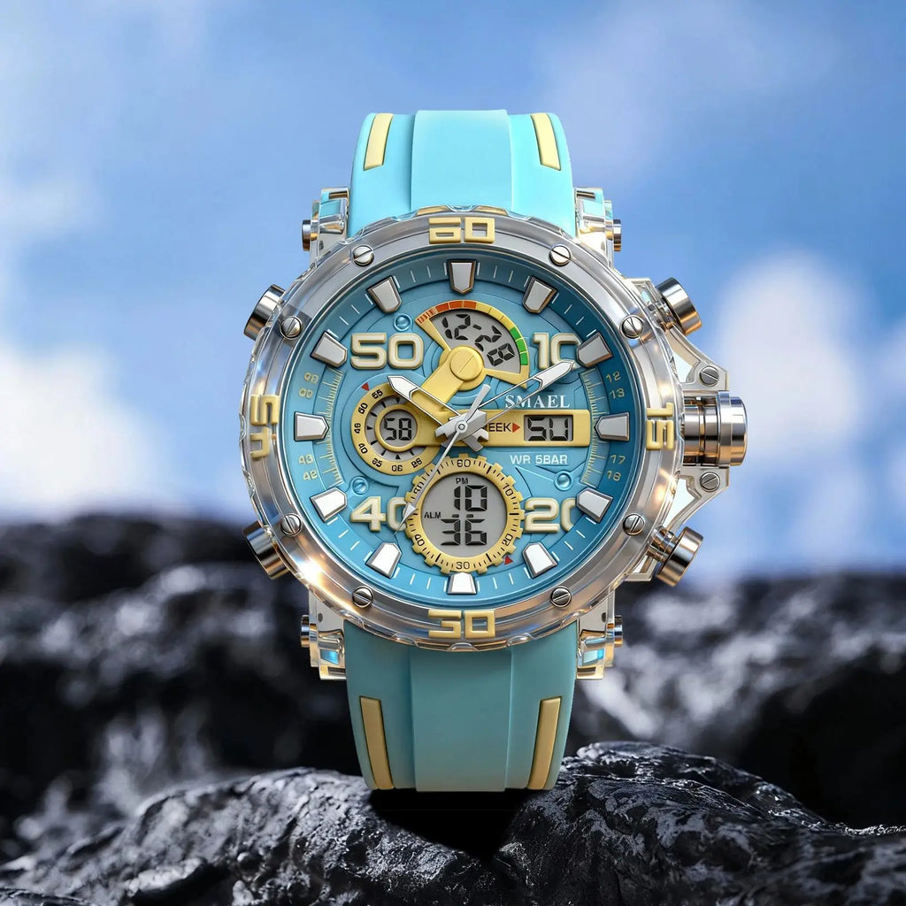 Military Watches Men Watch 2025 New 50M Waterproof Wristwatch Stopwatch Alarm LED Light Digital Watches 8136 Men's Sports Watch mbzr
