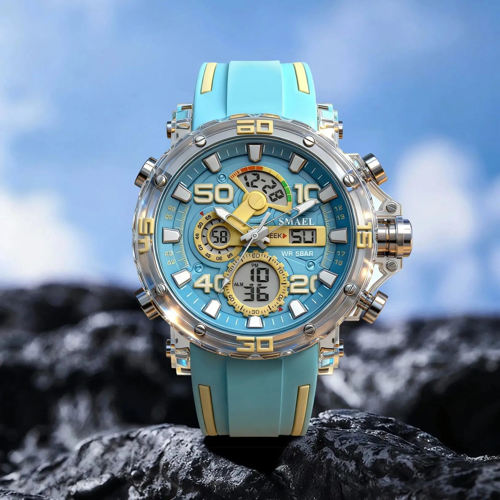 Military Watches Men Watch 2025 New 50M Waterproof Wristwatch Stopwatch Alarm LED Light Digital Watches 8136 Men's Sports Watch mbzr