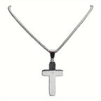 1pc Stainless Steel Cross Pendant Engraved Bible Necklace For Men Women Catholic Prayer Lucky Amulet Jewelry