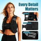 12lb Adjustable Weighted Vest with Reflective Stripes, Workout Vest for Running, Strength Training and Walking mbzr