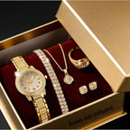 Luxury Women Gold Watch Fashion Ladies Quartz Diamond Wristwatch Elegant Female Bracelet Watches Set Reloj Mujer mbzr