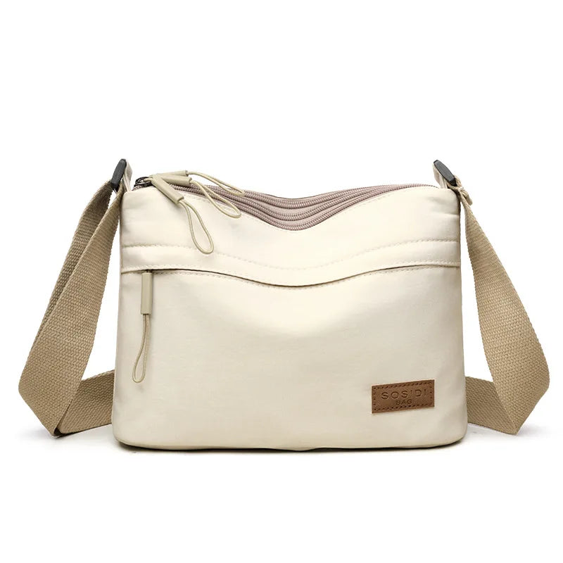 Multi-Pocket Nylon Shoulder Crossbody Bag for Women & Moms