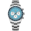 Rollstimi 2026 New Retro Blue Chronograph Luxury Quartz Watch For Men Stainless steel 100M Waterproof Watch Men Japan VK63 Movt mbzr