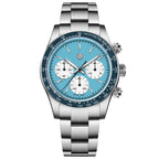 Rollstimi 2026 New Retro Blue Chronograph Luxury Quartz Watch For Men Stainless steel 100M Waterproof Watch Men Japan VK63 Movt mbzr