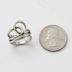 Vintage Asymmetric Cross Knot Stainless Steel Ring Waterproof Multi-Layer Minimalist Thumb Ring Elegant Simple Women Jewelry Gift