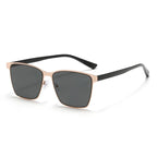 Polarized Sun Glasses Trendy Square Polarized Sunglasses Stainless Steel Sun Glasses Impact-Resistant Metal Frame Sunglasses