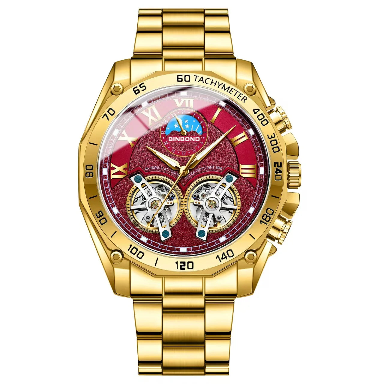 BINBOND Luxury Men Quartz Watches Fashion Concept Decorative Dial Casual Military Sports Wristwatch Waterproof Men's Clock mbzr