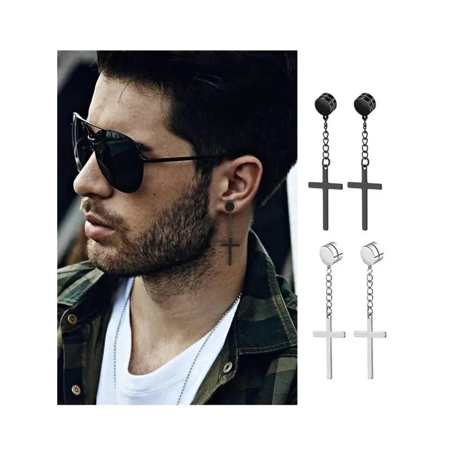 Non-Piercing Clip Ear Cuff Wide Band Stainless Steel Unisex