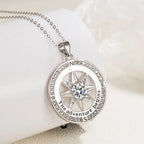 New 925 Sterling Silver Necklace Compass Necklace with Cubic Zirconia Stone for Women High Quality Jewelrys Gifts Stock in USA mbzr