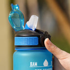 1L Water bottle 12 colors Leak Proof with Time Mark Drink and Straw Motivational Drinking Sports Water Bottle for Outdoor Hiking mbzr