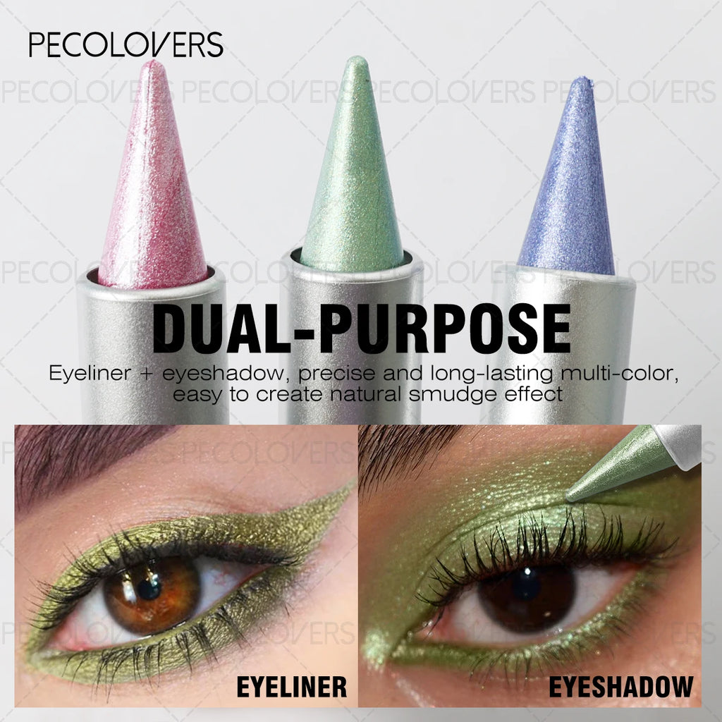 3pcs/Set Glitter Eye Shadow+Mascara +Eyeliner Sharp Headed Shimmer Eyeshadow WaterproofEyelashes Black Liquid Eyeliner mbzr